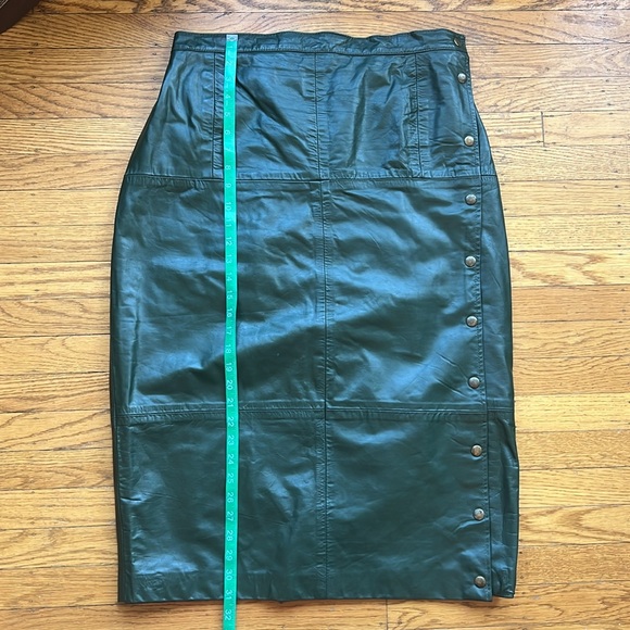 Vintage Chordas forest green leather pencil skirt - Picture 4 of 6